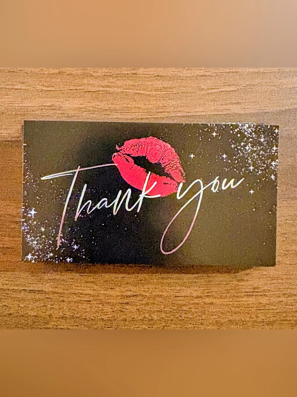 25 Red Kiss Thank You Cards w/100 Matching 1” Stickers - nwot